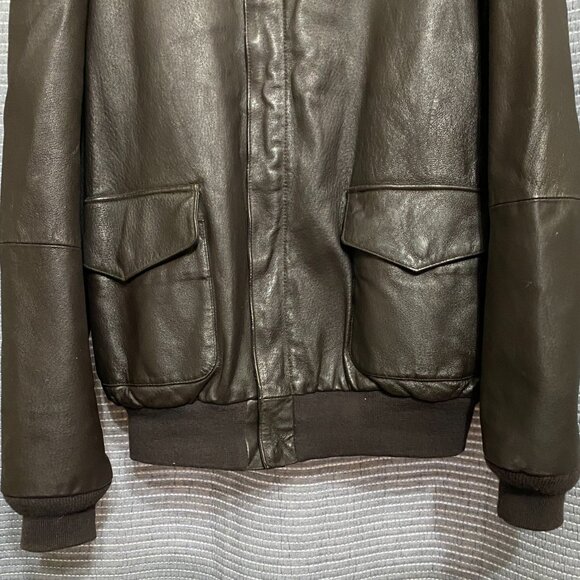 Mens Airborne Leathers A2 Air Force Bomber Jacket Sz XL Dark Brown Vintage 90’s - Picture 2 of 15